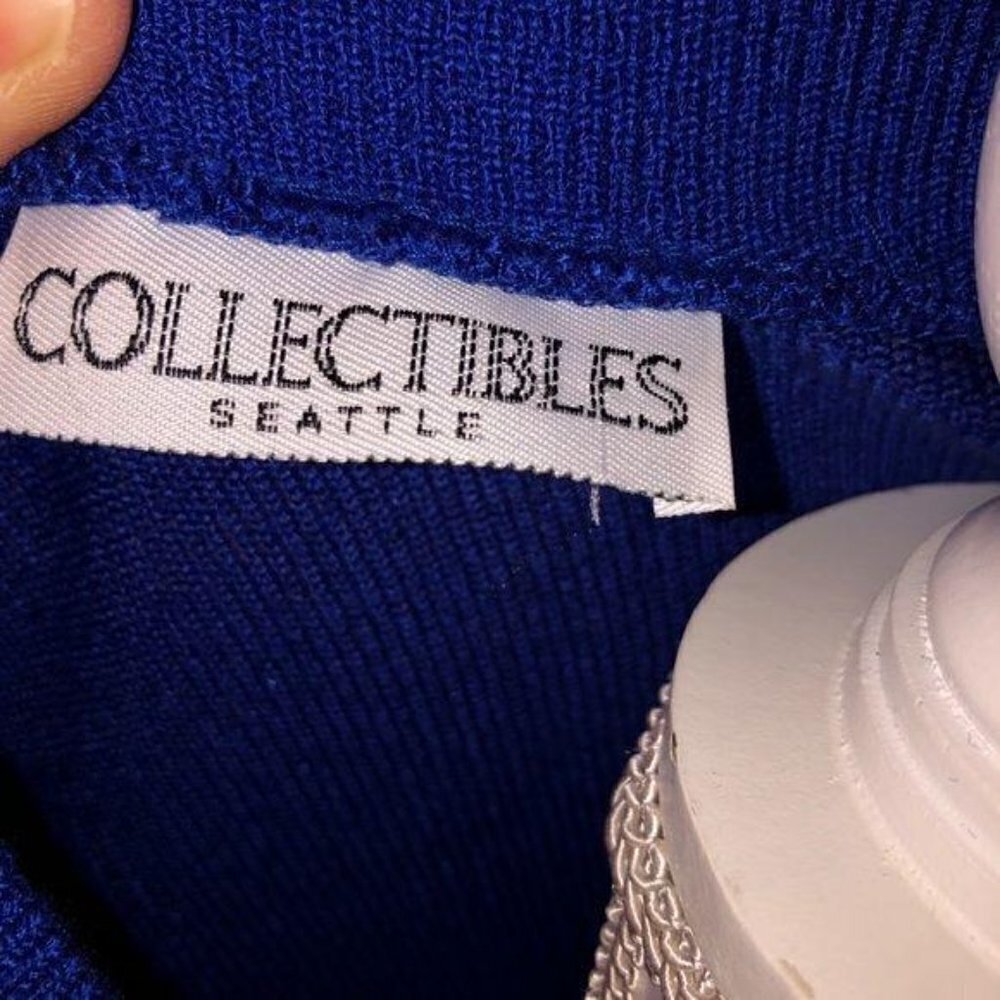 Collectibles Seattle Dress Womens Blue Knit Short Sleeve Flat Collar Acrylic - Picture 4 of 10